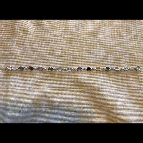 Bracelet Rainbow Semi Precious Gems 925 - Picture 4 of 6